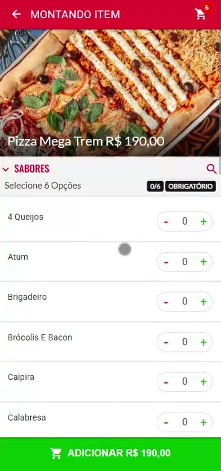 Vídeo da pizza trem com vários sabores